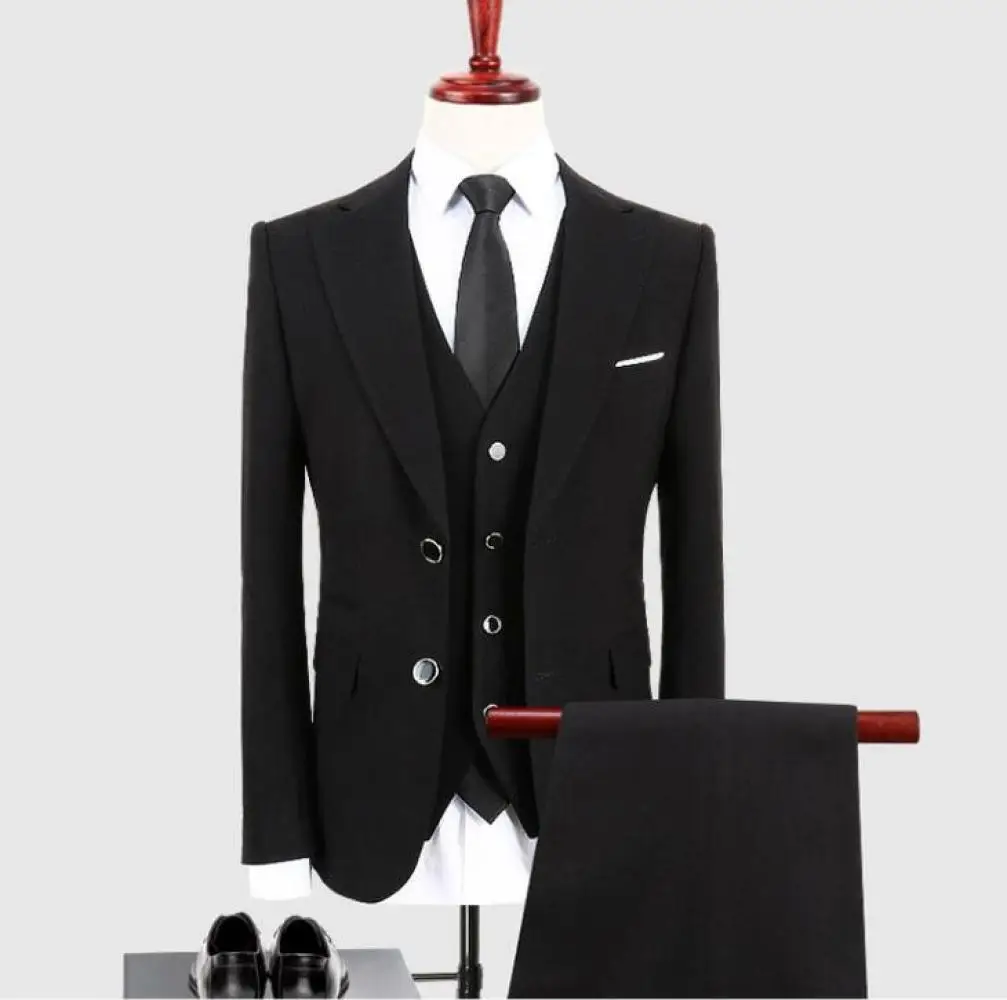 2020 Men Suits Blazer Slim Single Breasted Business Formal Dress Waistcoat Wedding Office Set Blazer Big Size
