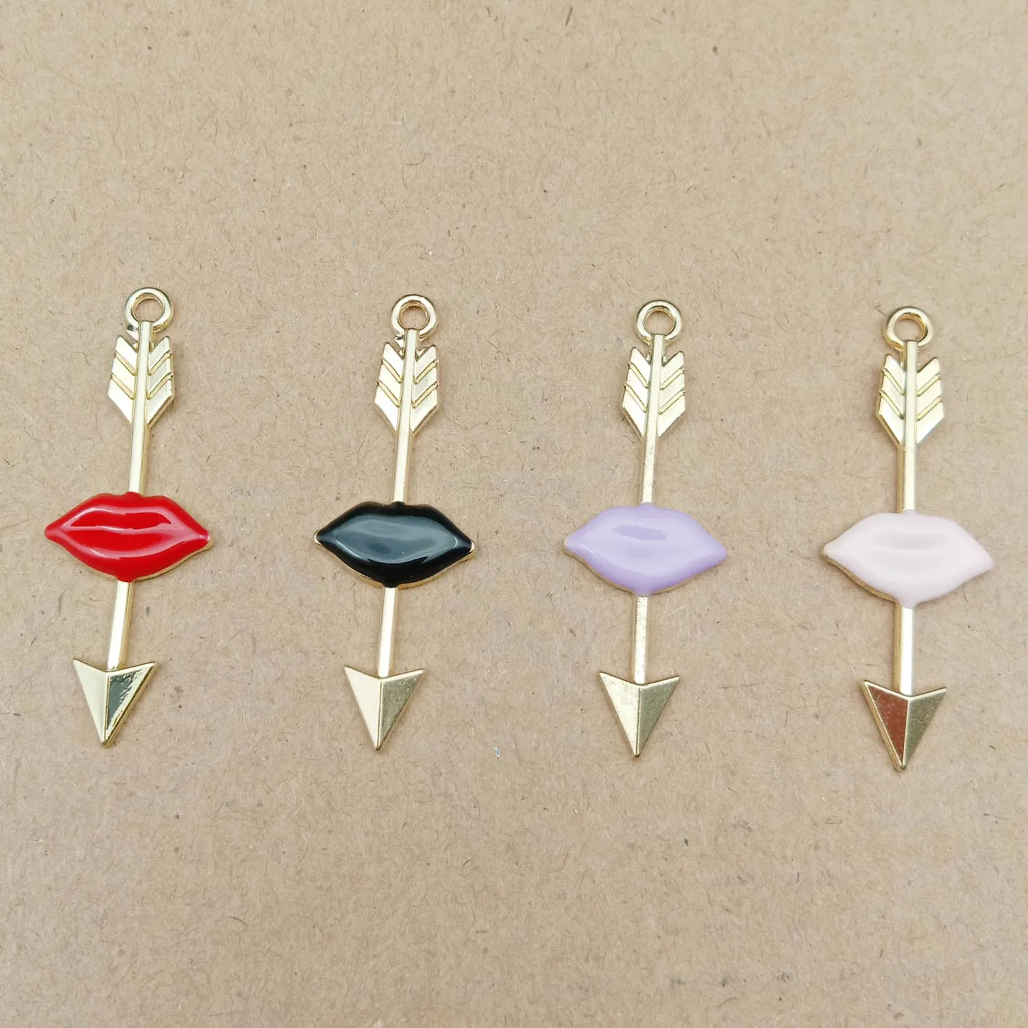 

10pcs 13x37mm arrow through lip charm enamel charm for jewelry making fashion earring pendant bracelet necklace charm