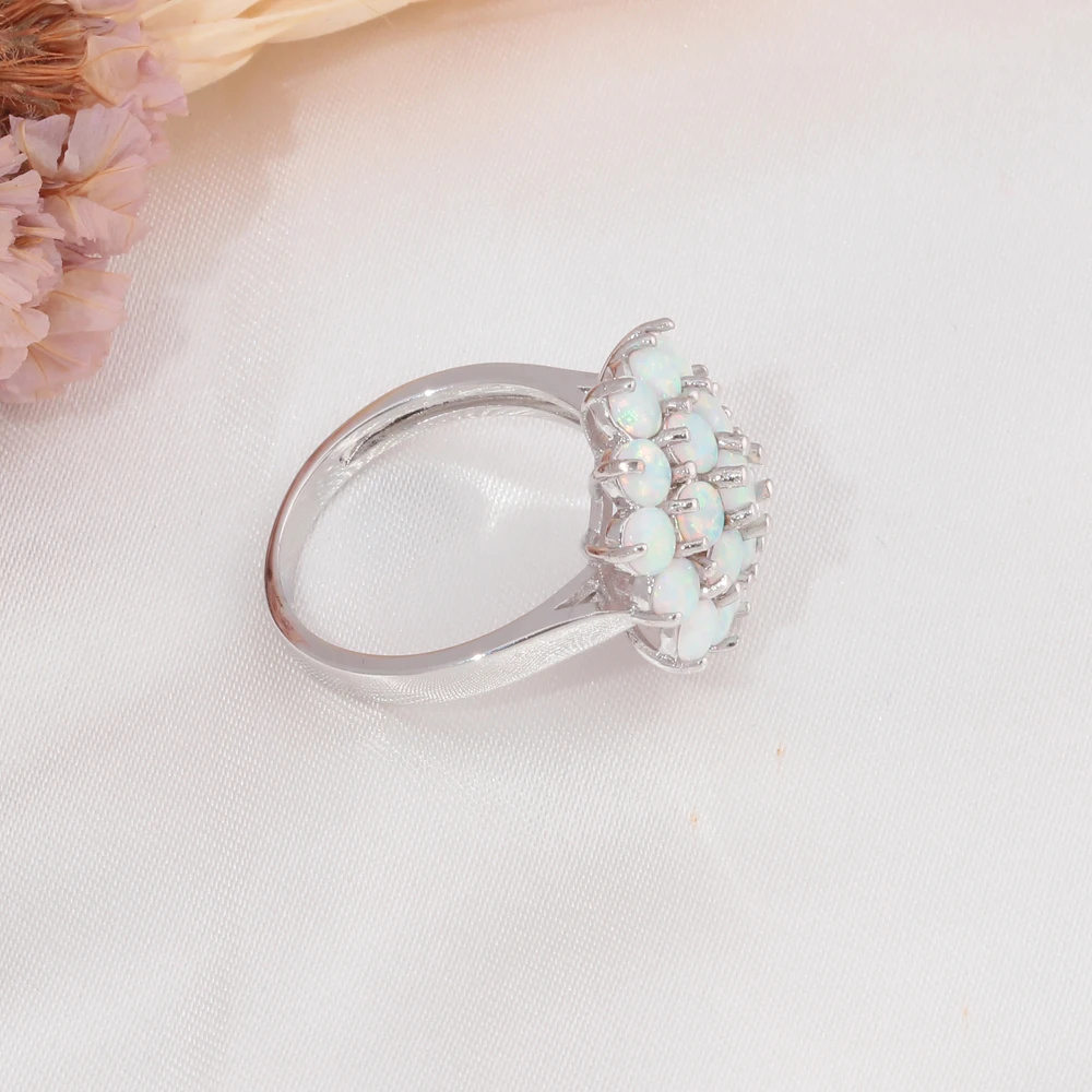 CiNily Создан Белый Огненный Опал Серебряный Позолоченный Оптовая Горячее