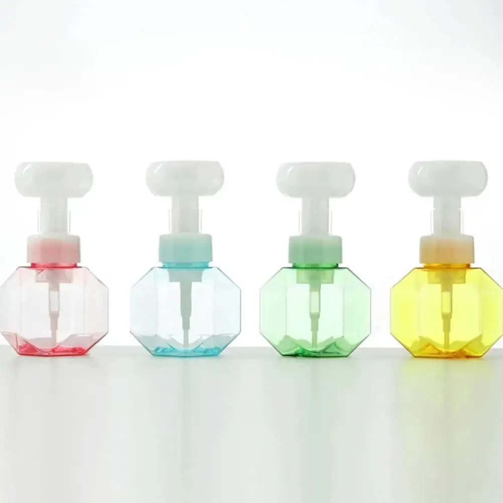 

300ml Flower Foam Bottle Plastic Transparent Dispensing Bottle Mousse Liquid Dispenser Shower Gel Hand Soap Foam Foaming Pump