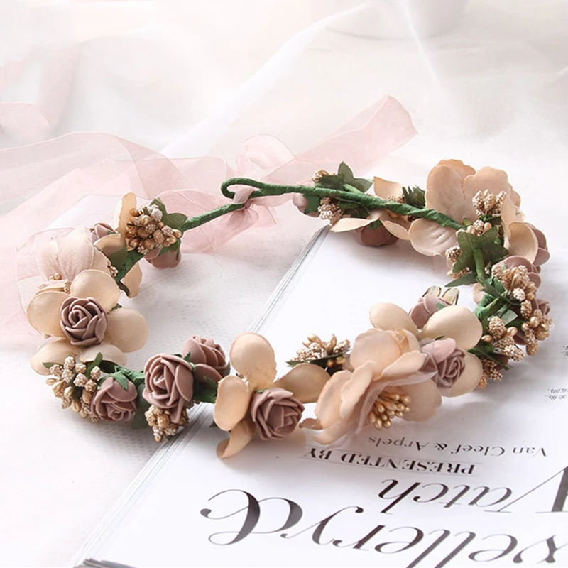 Женская Цветочная Свадебная повязка на голову вечерние свадебные обручи для