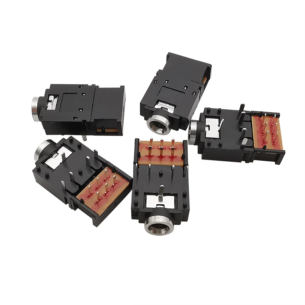 5 шт. PJ307-11P 3,5 мм стерео разъем для наушников PJ-307 11Pin 3,5 мм аудио гнездо для наушников двухканальный разъем с переключателем