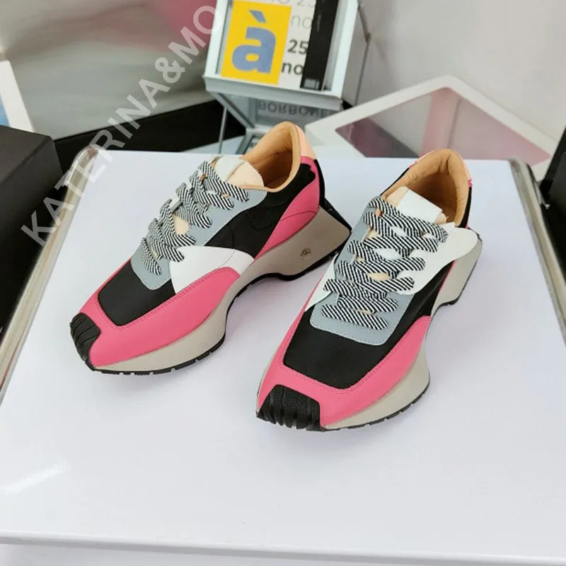 

Кроссовки женские на шнуровке, люксовые брендовые, повседневные спортивные, на платформе, для прогулок, разные цвета, весна-осень