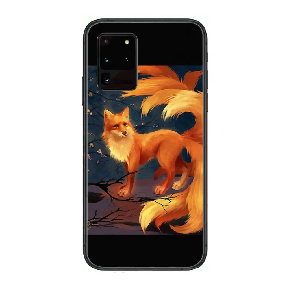

Fox Soft Case for style Phone cover hull For SamSung Galaxy S 6 7 8 9 10 20 21 Plus Edge E note 5G Lite Ultra black soft bumpe