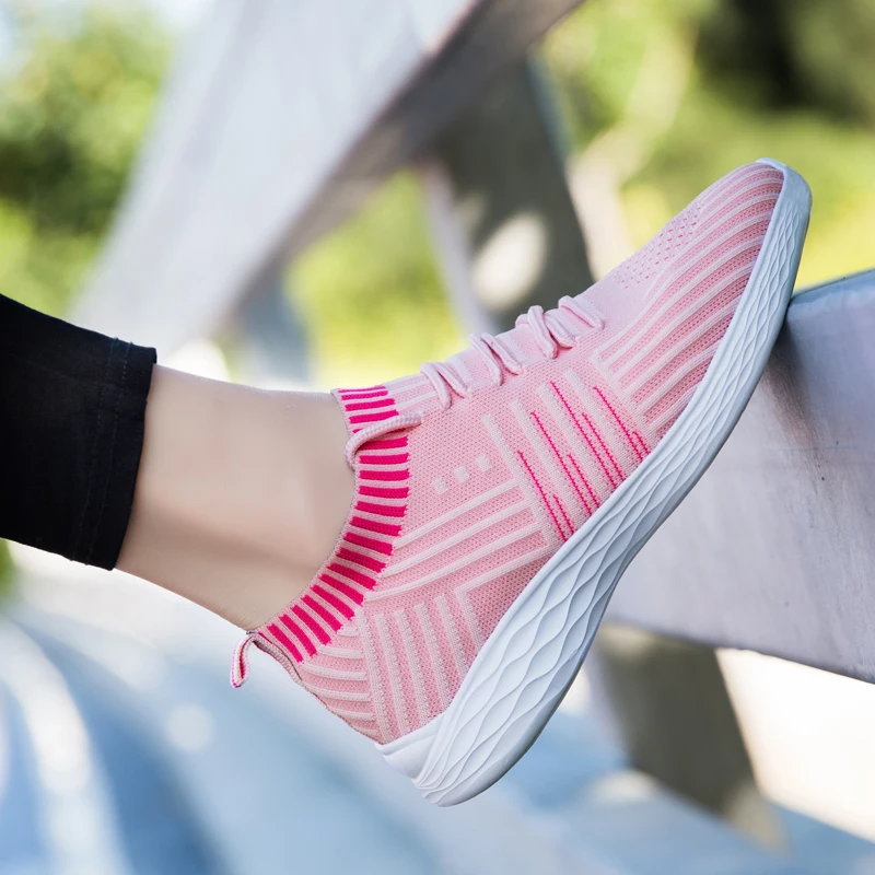 Женские кроссовки носок обувь для бега женская летняя без шнуровки на плоской