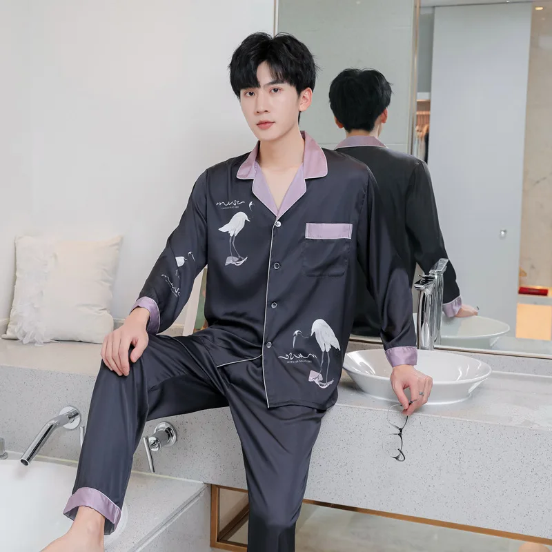 

Couple Lapel Pajamas Set Long Sleeve 2PCS Sleepwear Spring Summer Sleep Set Lovers Loungewear Casual Pijamas Suit Pyjamas Pour