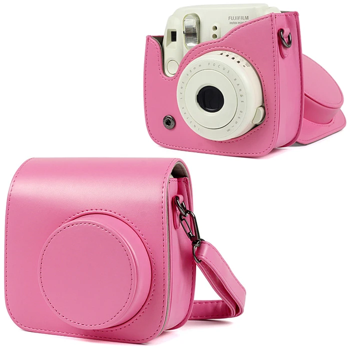 Pink Color Для Fujifilm Instax Mini 9 8 8+ аксессуары для камеры Художественная масляная краска искусственная кожа мгновенная камера сумка на плечо защитный чехол - Цвет: Pink Color