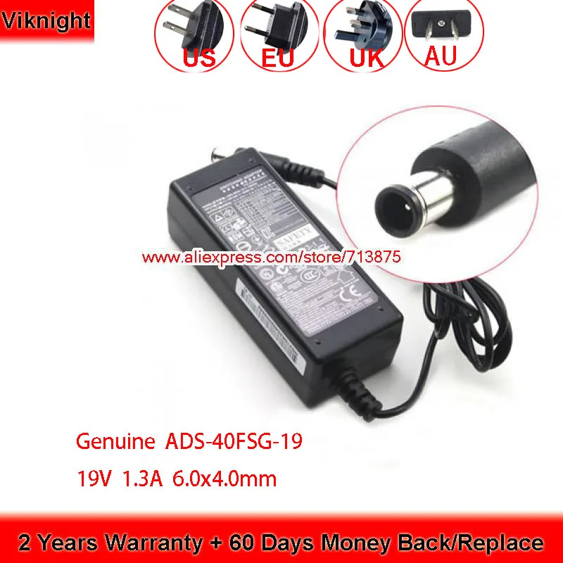 Натуральная ADS 40FSG 19 адаптер переменного тока для LG 19V 1.3A E1948SX монитор 22MP58VQ P 24M38H B