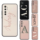 Чехол для Xiaomi Mi 11 Lite Ultra Mi 12 11T Pro, персонализированный пастельный бежевый чехол с большими инициалами, Обложка для POCO X3 Pro GT F3 M3 M4 X4 Pro