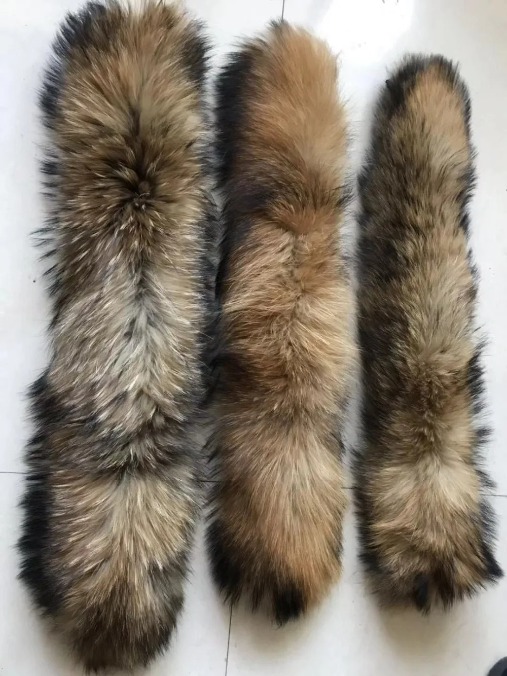 Real Fur Collar For Parkas Coats luxury Warm Natural Raccoon Scarf Women Large Fur Scarves Male Down jacket fur hat 75 70cm