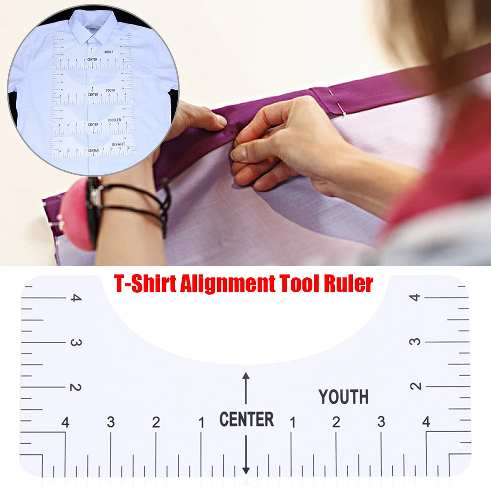Футболка с вырезом Размеры линейка выравнивание швейная для гидирования модный