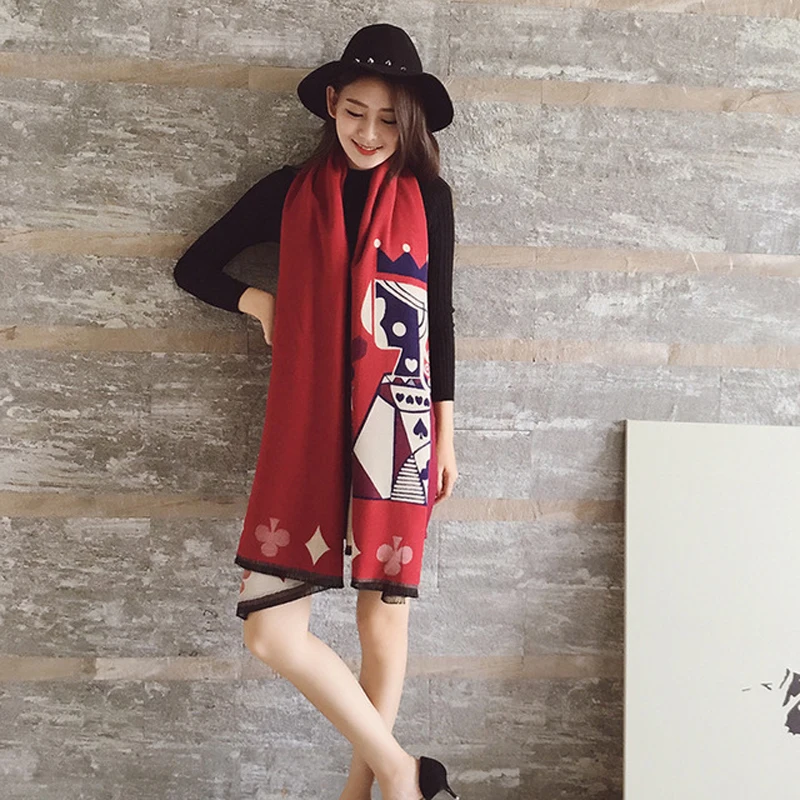 brand Designer Two Side winter brushed scarf cashmere scarves women shawls wraps thick warm soft oversize blanket echarpe femme |