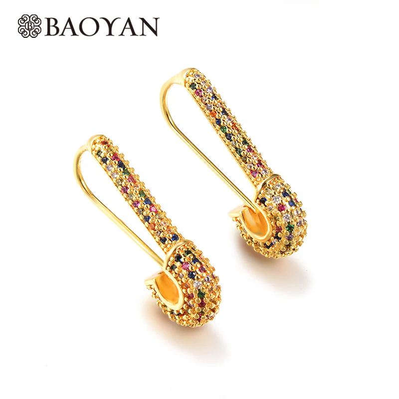BAOYAN 2019 модные серьги клипсы микро проложенный фианит Кристальные капли