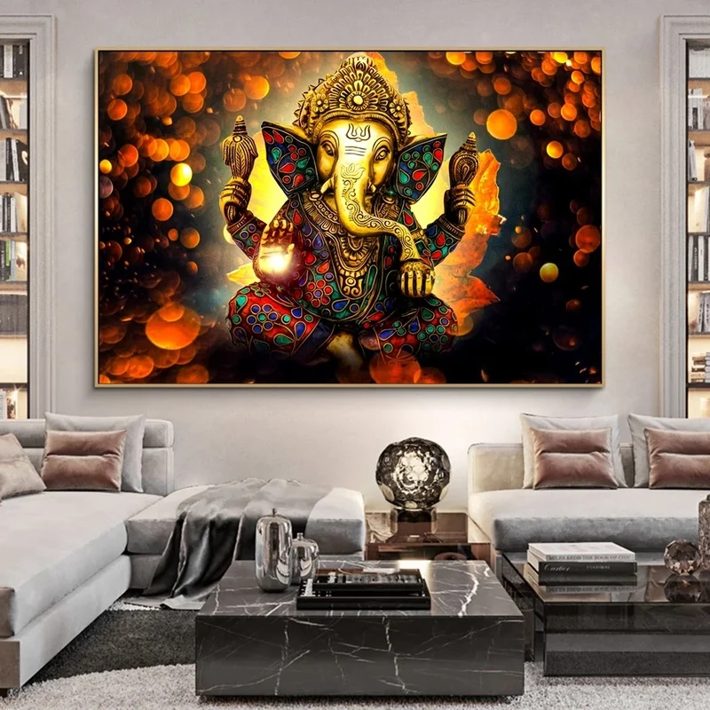 

Lord Ganesha Canvas Paintings on the Wall Art Posters And Prints Hindu Gods Canvas Art Pictures Ganesh Art Posters Home Decor