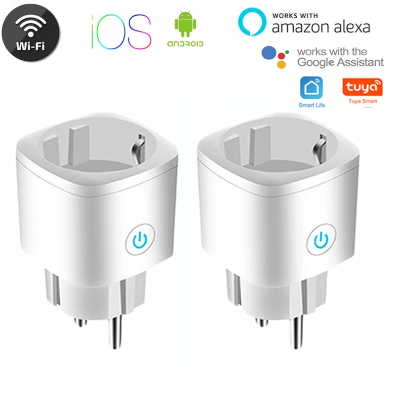 

16A Smart Wifi Plug EU With Power Monitor Smart Home Wireless Socket Outlet Timer Plugs Works With Alexa Google Home Tuya App
