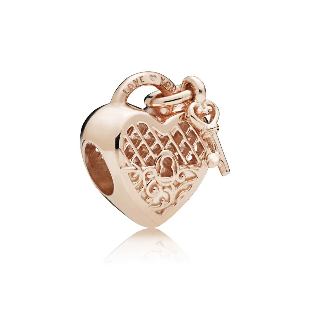 Authentic 925 Sterling Silver Bead Love You Heart Padlock Charm Fit Fashion Women Pandora Bracelet Bangle Gift DIY Jewelry | Украшения и