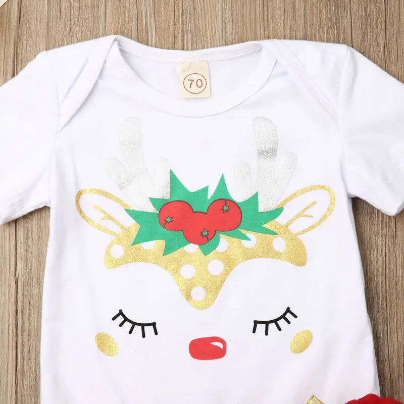 Kid Baby Girl Christmas Party Deer Romper Tops Cake Smash Tutu Tulle Skirt Dress | Детская одежда и обувь