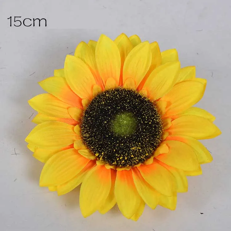 15cm yellow 1pcs 1 шт./лот Искусственные цветы ручной работы, шелковая Маргаритка Подсолнух для рукоделия, венок, скрапбукинг, свадебное украшение для дома, искусственный цветок - Цвет: 15cm yellow 1pcs