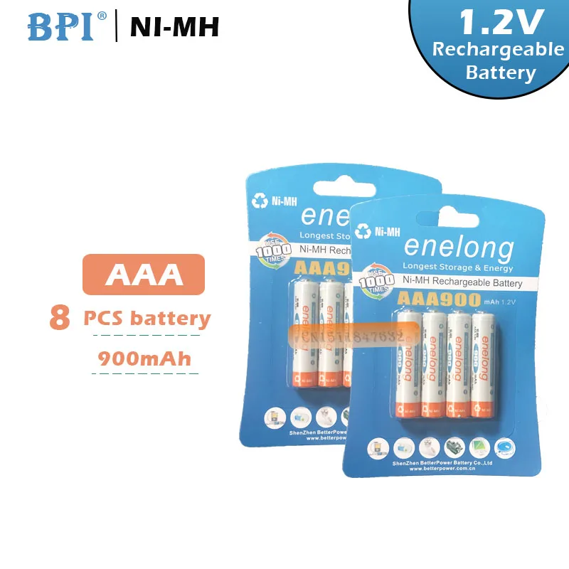 Оригинальный Ni MH аккумулятор AAA 8 шт./лот 1 2 В 900 мАч для BPI enelong|aaa 1.2v|aaa originalaaa 1.2v