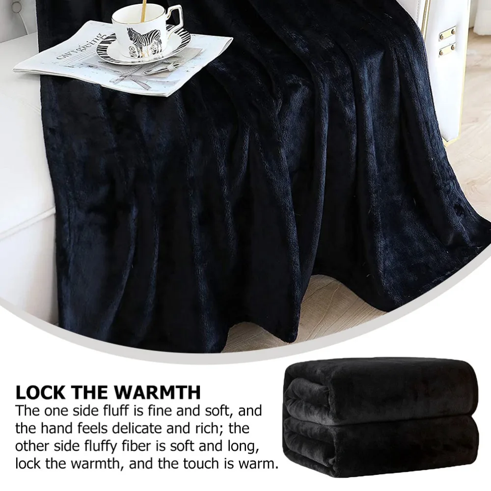 

1pc Plain Color Fleece Blanket Sleeping Blanket Throw Blanket for Home