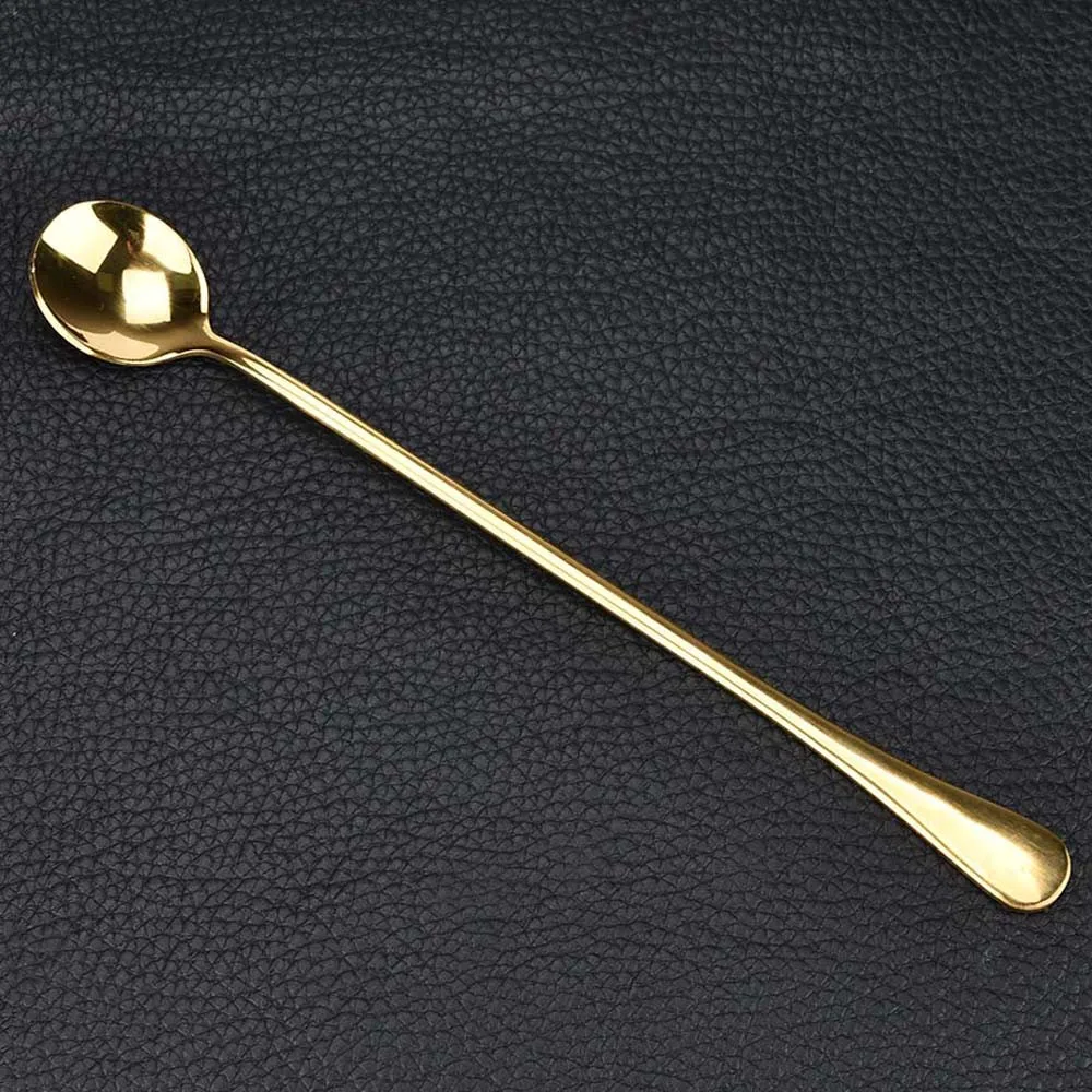 Ложки и нержавеющая сталь длинное мороженое Коктейльные чайные ложки кофе суп