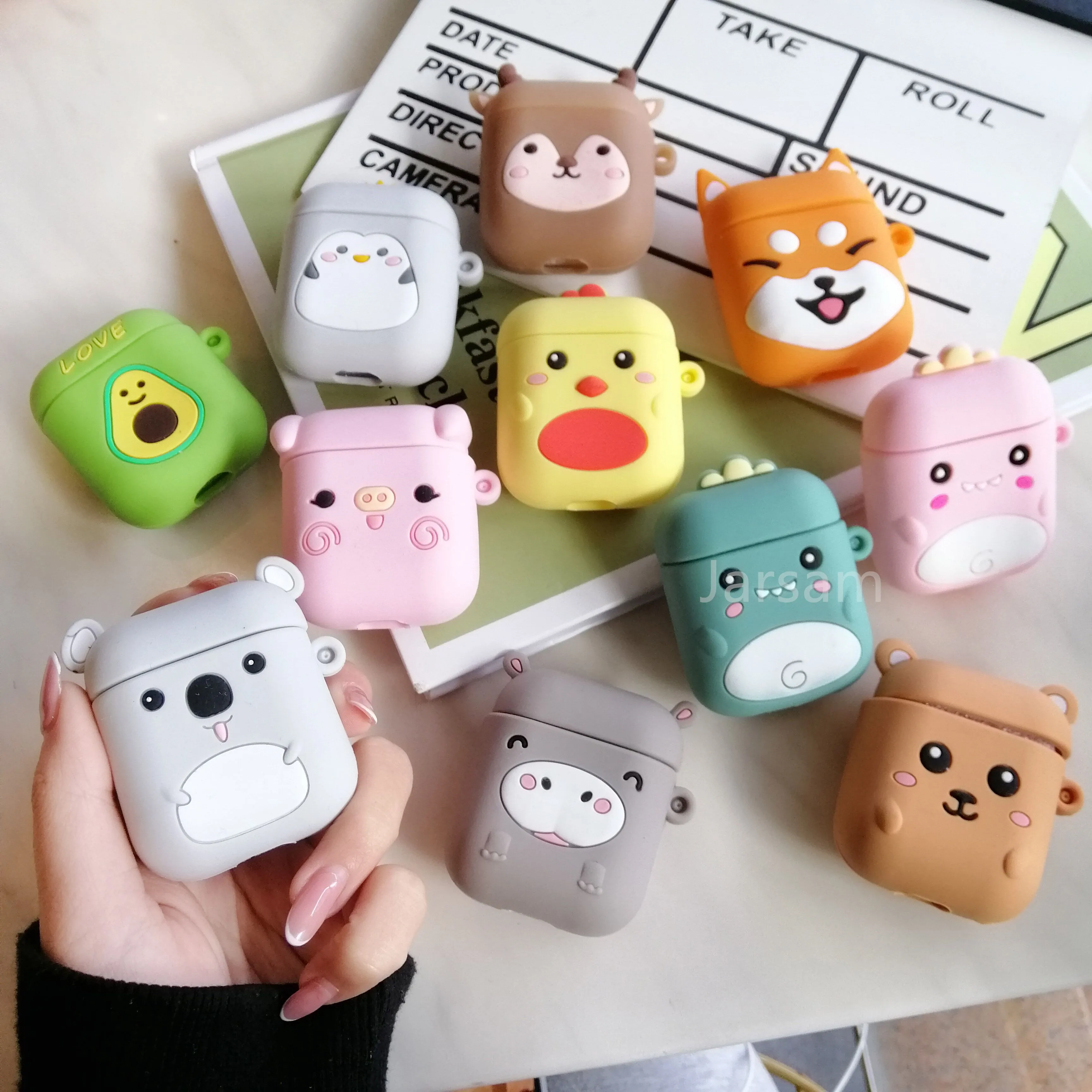 Cute cat Soft Silicone Cases For Airpods 1/2 Protective Bluetooth Wireless Earphone Cover Air Pods Charging Box Bags | Электроника