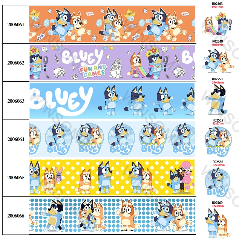 Австралийский Bluey мультфильм Grosgrain/атласная лента 30 шт. плоское украшение из