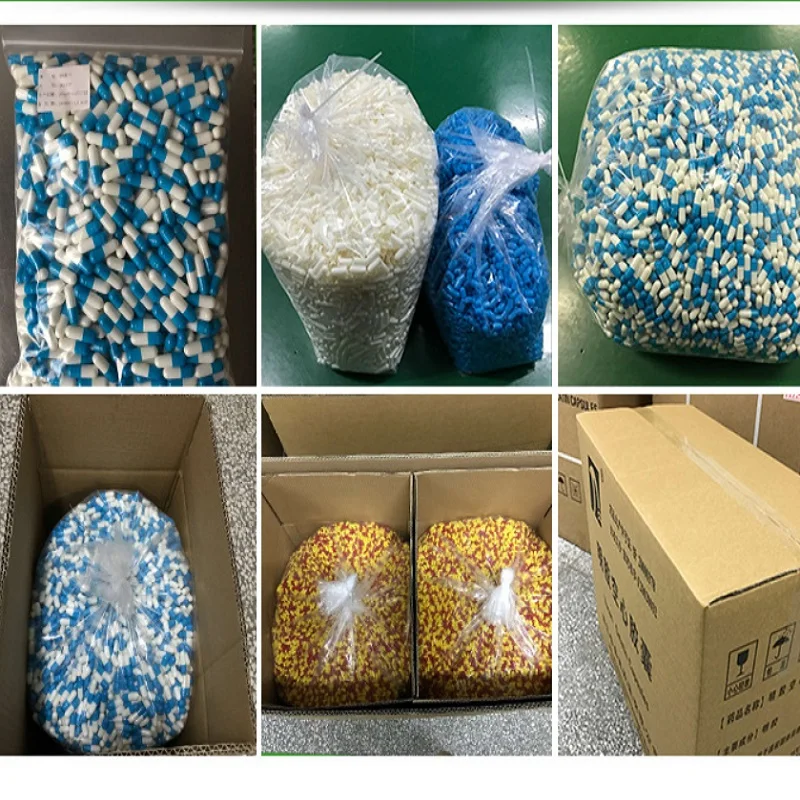 Полая капсула оболочки синий + белый пустой для овощей желатиновые таблетки