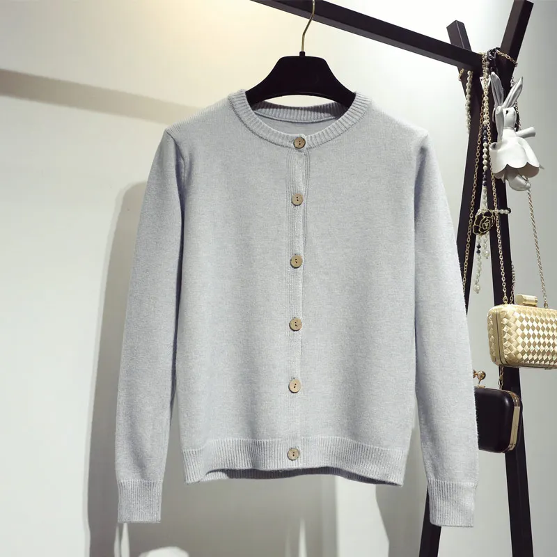 Женская одежда однобортный вязаный кардиган на пуговицах пальто осенняя куртка