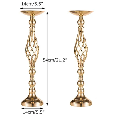 2 x 54cm Gold ERMAKOVA металлическая Цветочная композиция стойка для вазы подсвечник кронштейн канделябр главное украшение Свадебная вечеринка ужин отель украшения - Цвет: 2 x 54cm Gold