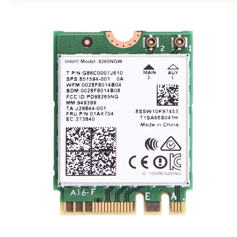 Двухдиапазонная Wlan-карта для Intel 8265NGW Wireless-AC 8265 NGFF 802.11ac 867 Мбит/с 2x2 MU-MIMO WIFI BT 4 2 4G/5