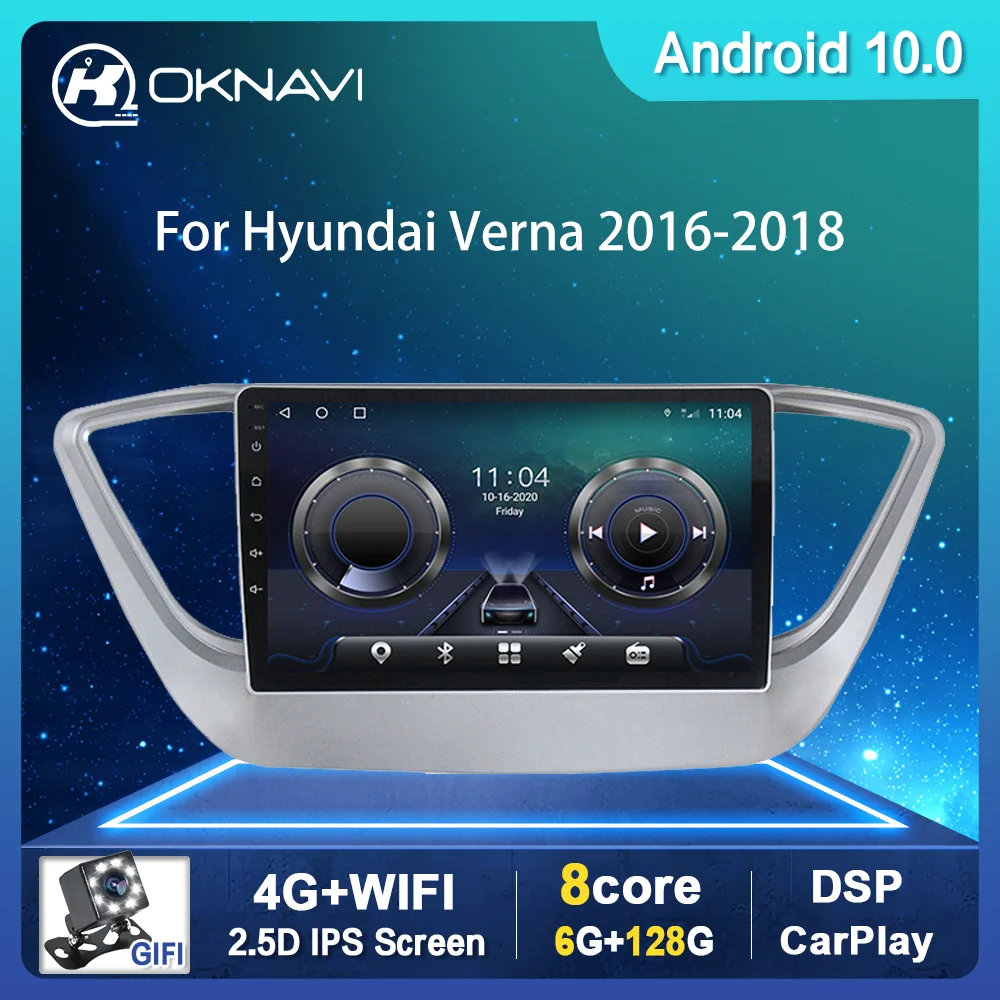 

Car Radio for Hyundai Solaris 2 Verna 2016-2018 2din Android Autoradio Bluetooth Car Audio Multimedia Video Player No DVD CD