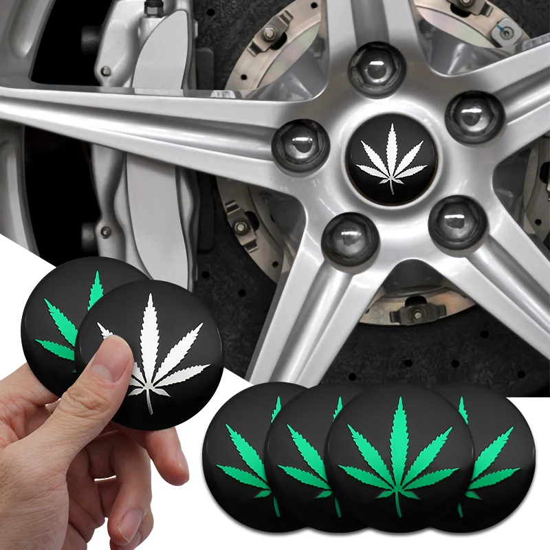 Стильные 56 мм металлические наклейки на обод колеса автомобиля конопляная
