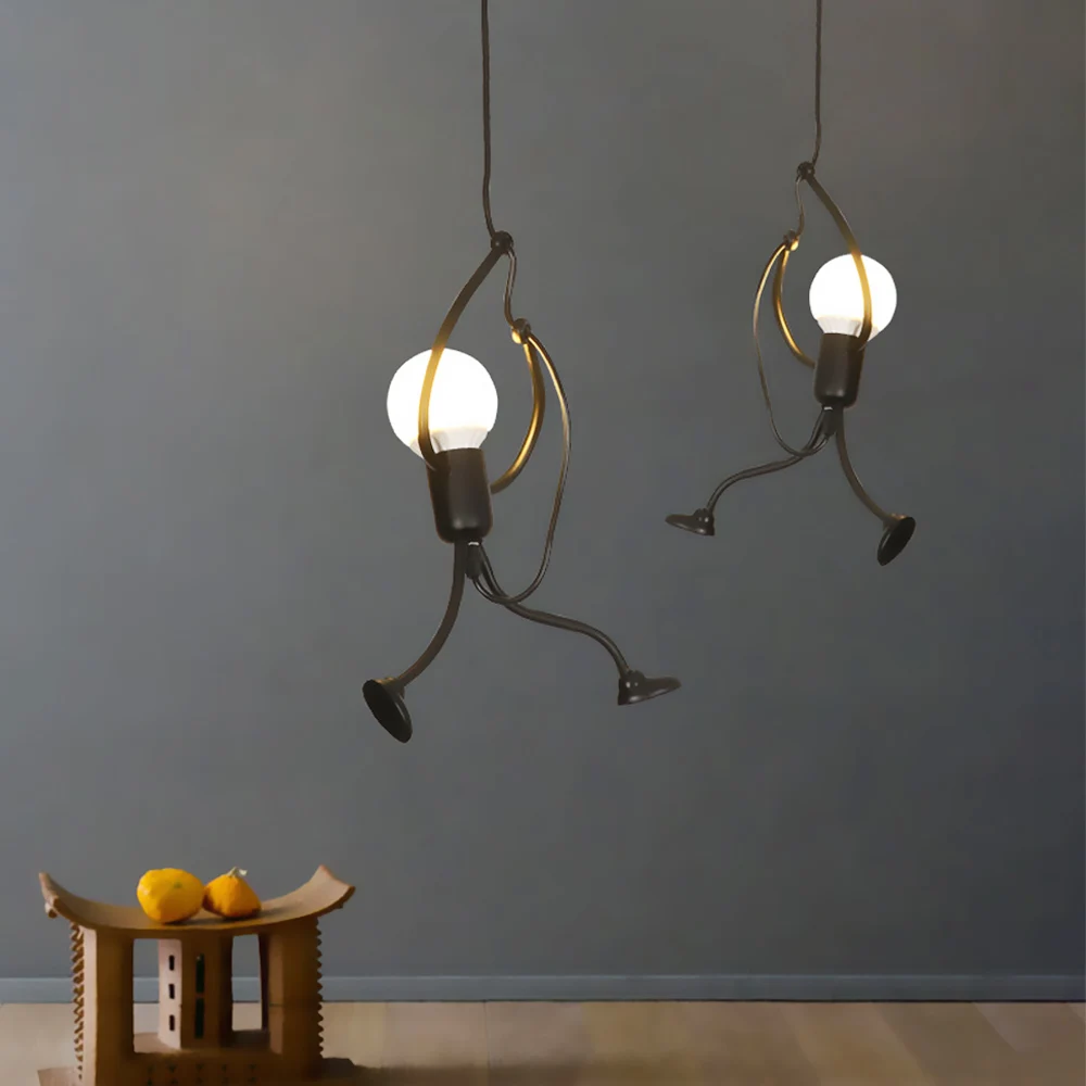 1 шт. Черный винтажный оригинальный подвесной светильник комнатный Железный