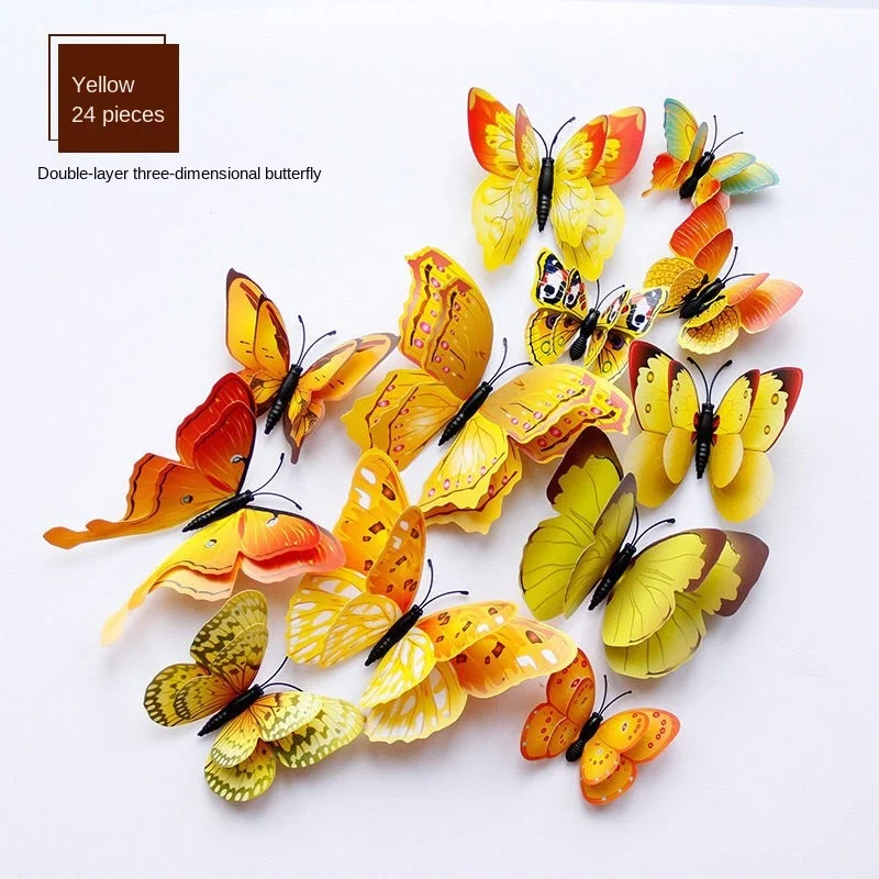 

12/24/36 PCS 3D Removable Sticker Mural Stickers Butterfly Wall Decal Sticker DIY 4 Sizes Butterfly Wall Stickers Decor for Home
