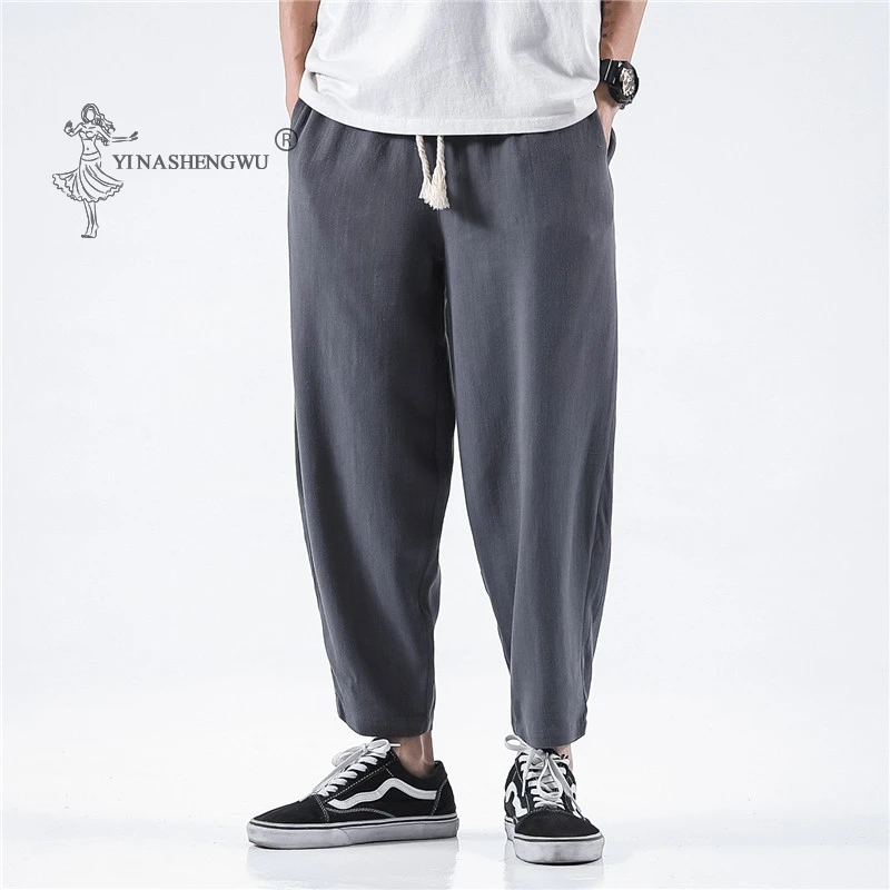 Кимоно мужское с принтом традиционная свободная футболка в японском стиле брюки