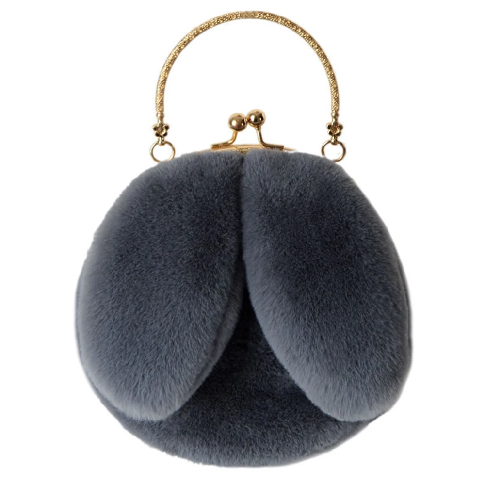 

New Fur Luxury Designer Handbags For Women 2021 Circular Shapes Shoulder Bags Ladies Fashion Crossbody Purses Female Cute Purses