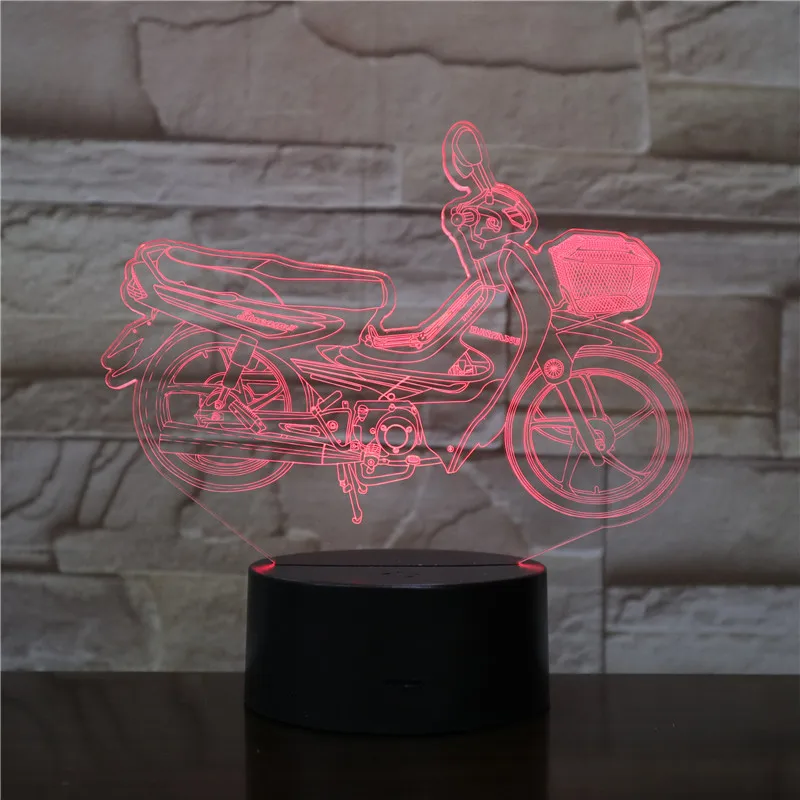 Крутой Мотоцикл 3D лампа ночник USB/на батарейках светодиодный ночник лампа визуальный световой эффект подарок для любителей мотоциклов