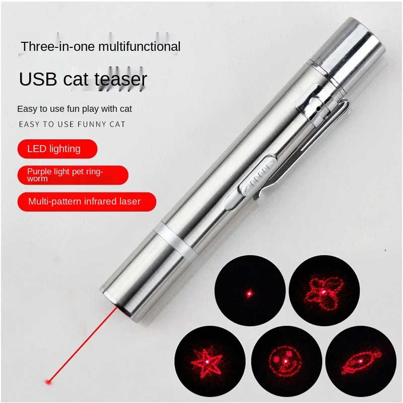 

Kawaii usb rechargeable laser funny cat stick multi-pattern cat toys pet supplies toys funny cat supplies cute cat toy