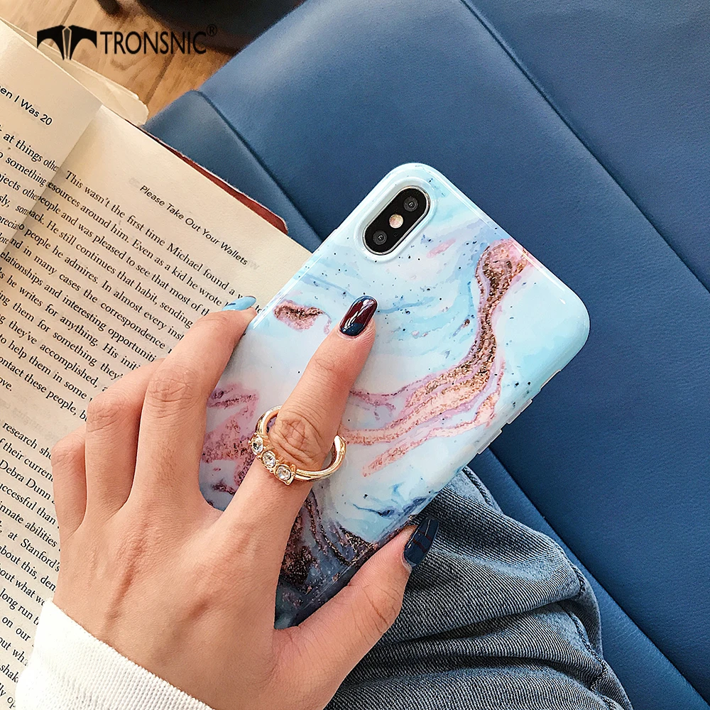 Чехол для телефона TRONSNIC с мраморными бриллиантами iPhone X XS MAX XR Мягкий Роскошный