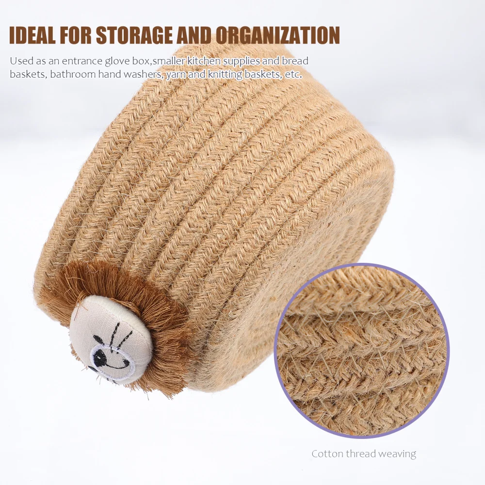 

1pc Woven Storage Basket Woven Cotton Rope Storage Organizer for Home Restaurant
