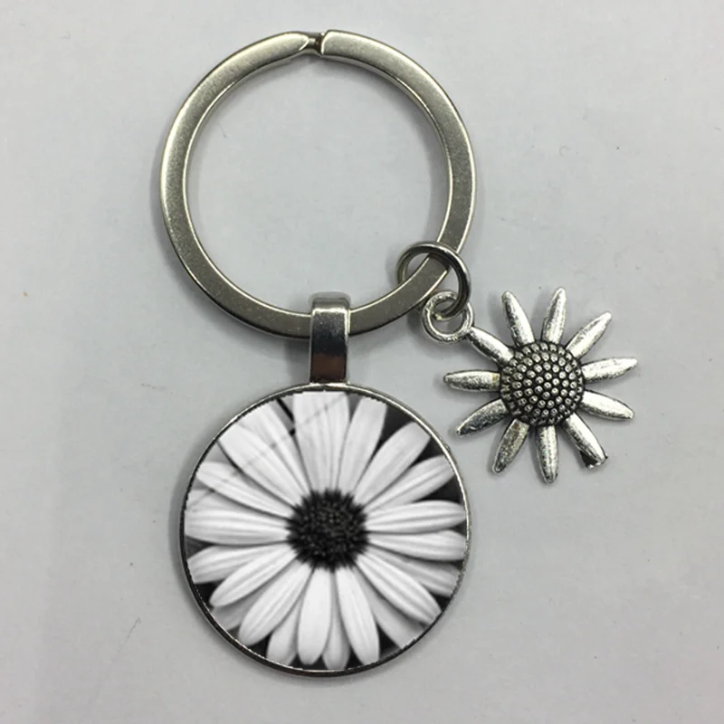 Подсолнух Хрустальный брелок Подвеска Маргаритка стеклянный кабошон подвеска