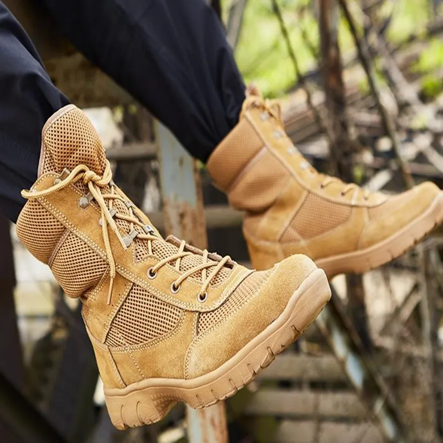 Сверхлегкие дышащие мужские тактические боевые ботинки демисезонные уличные