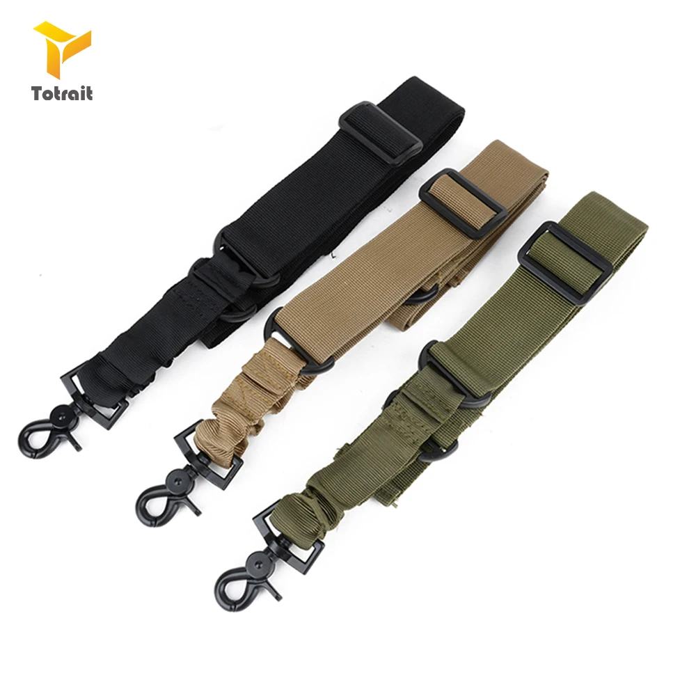 

TOtrait New Nylon Adjustable Multi Function Tactical Single Point Bungee Airsoft Sling Strap Hunting Supplies