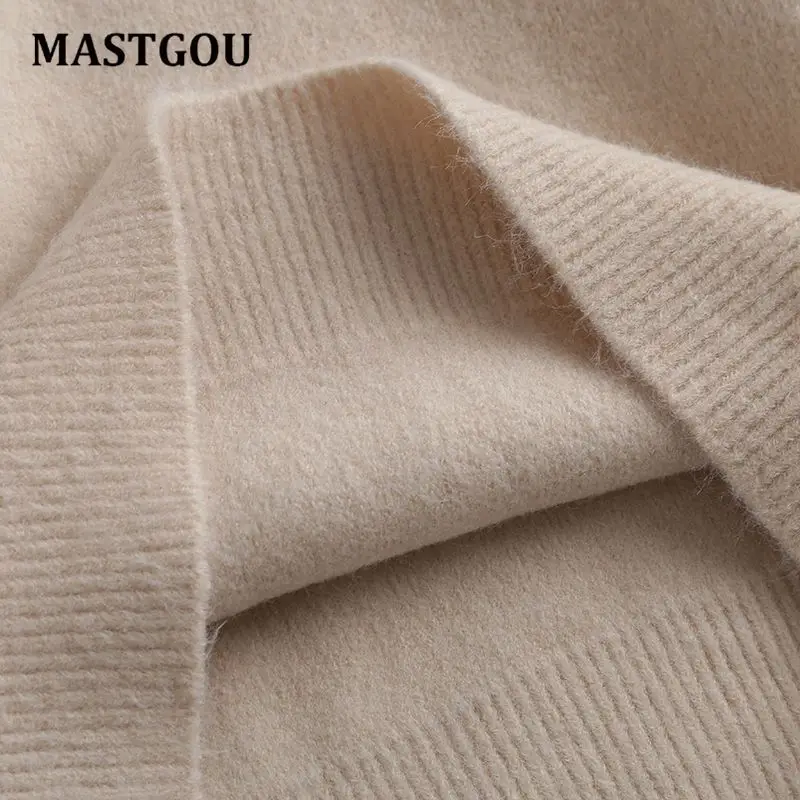 

Large mastgou winter Epis women's cashmere knitted sweater long sleeve turtleneck sweater wide warm zipper