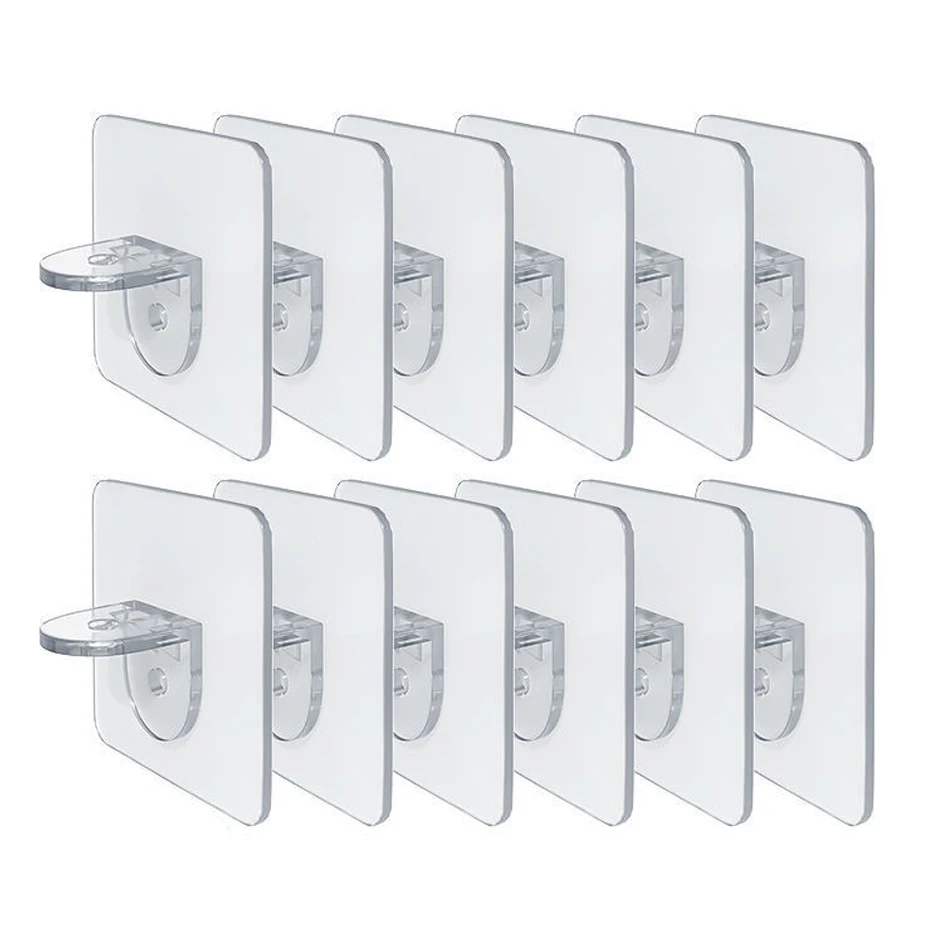 

5PCS Adhesive Corner Shelf Orgainzer Support Pegs Drill Free Nail Holders Free Punching Support Clips Wall Hangers Home Gadgets