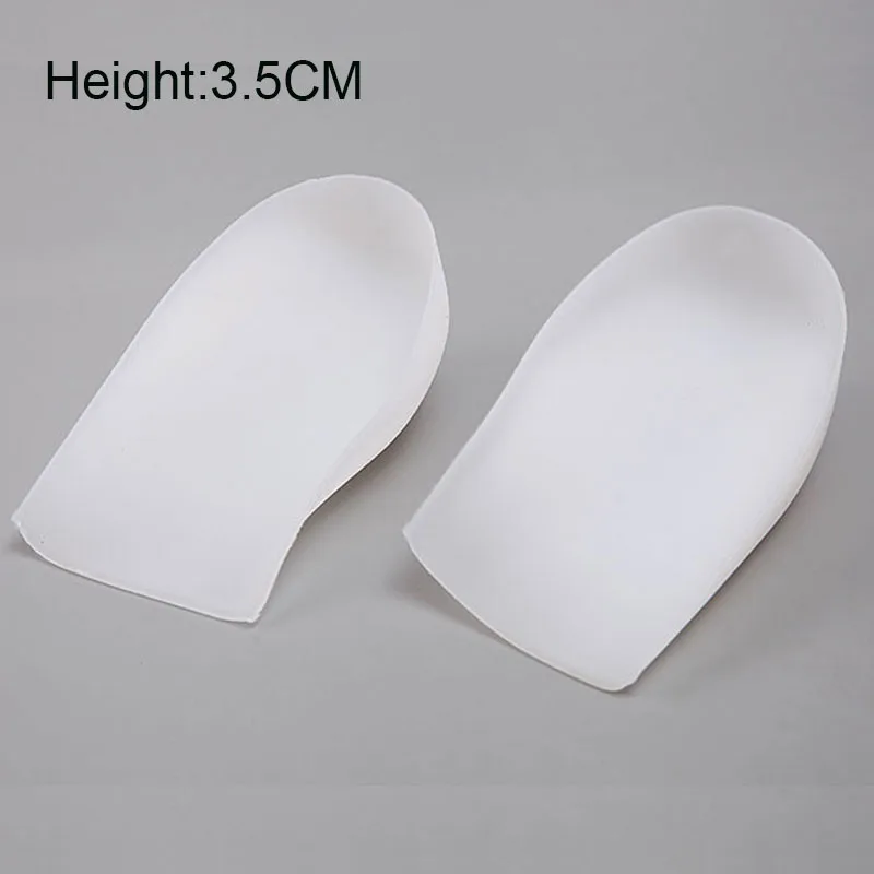 White 3.5 cm Горячая Распродажа женские мужские невидимые увеличивающие рост подушечки на каблуках силиконовые стельки стелька для ног Массажная - Цвет: White 3.5 cm