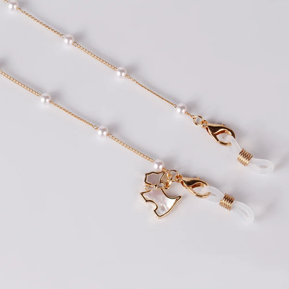 

Women Eyeglasses Chain Butterfly gold letter Pendant Holder Strap silicone loops Sunglasses Chain Accessory