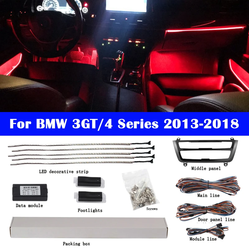 Автомобильный неоновый комнатный светильник для двери BMW 3 серии GT / 4 F32 F33 F34 9