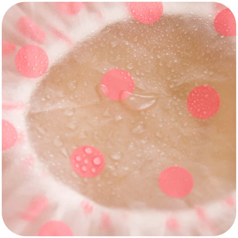 

Waterproof Shower Cap Fashion Wave Point Elastic Shower Cap Ladies Spa Shower Cap Bath Accessories Hair Salon Bathroom Supplies